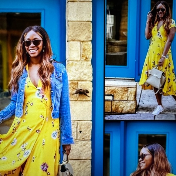 Free People Dresses & Skirts - Free People Multi Floral Mustard Dress